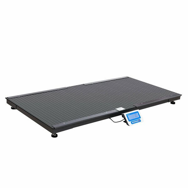 Brecknell PS3000 Floor Scale, 3000lb cap, Vet, Freight, 78.75in. x39.37in. Platform, Dual Pwr, LCD, Rubber Mat 810036380331